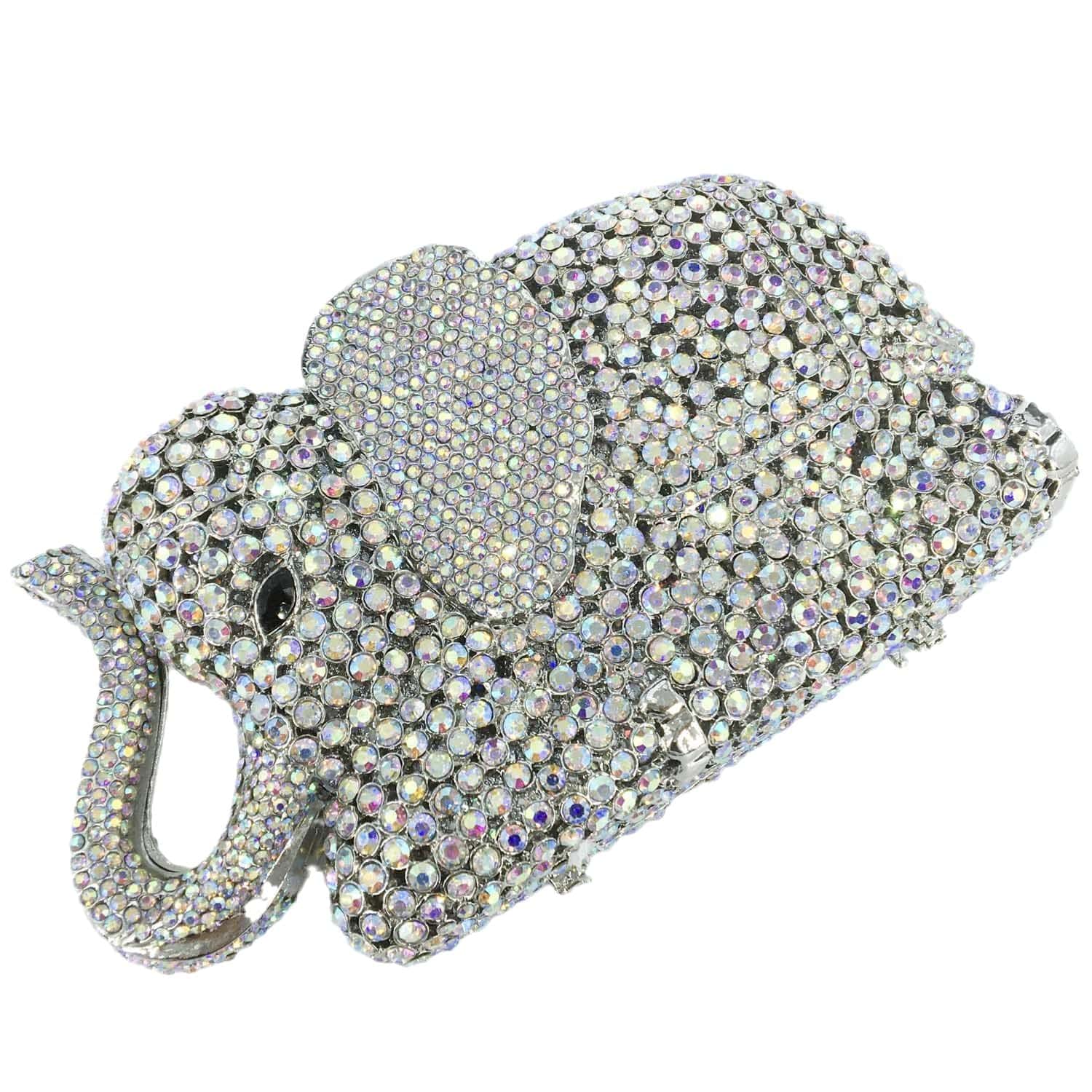 Luxury Crystal Rhinestone Clutch Purse Elephant Shape Evening Bag for Wedding Party Animal Diamond Purse