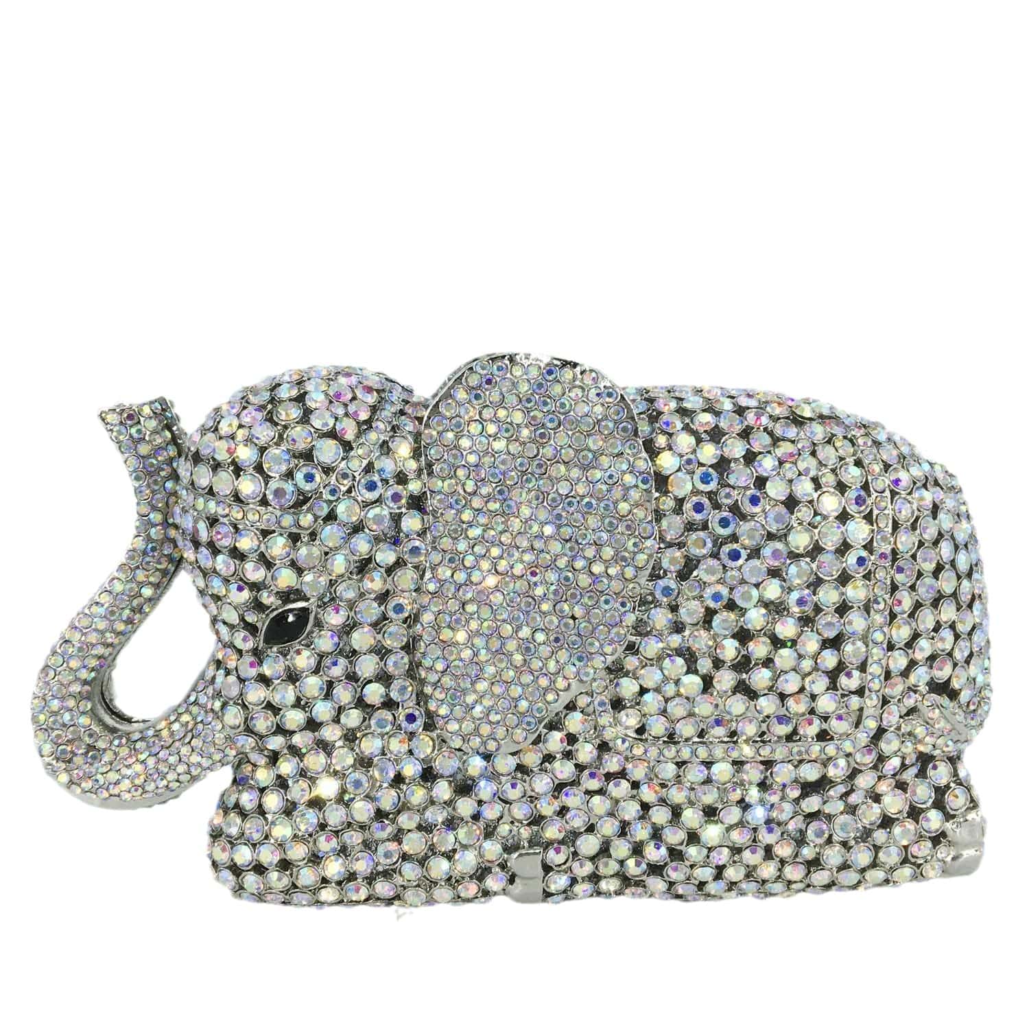 Luxury Crystal Rhinestone Clutch Purse Elephant Shape Evening Bag for Wedding Party Animal Diamond Purse