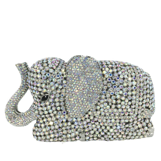 Luxury Crystal Rhinestone Clutch Purse Elephant Shape Evening Bag for Wedding Party Animal Diamond Purse