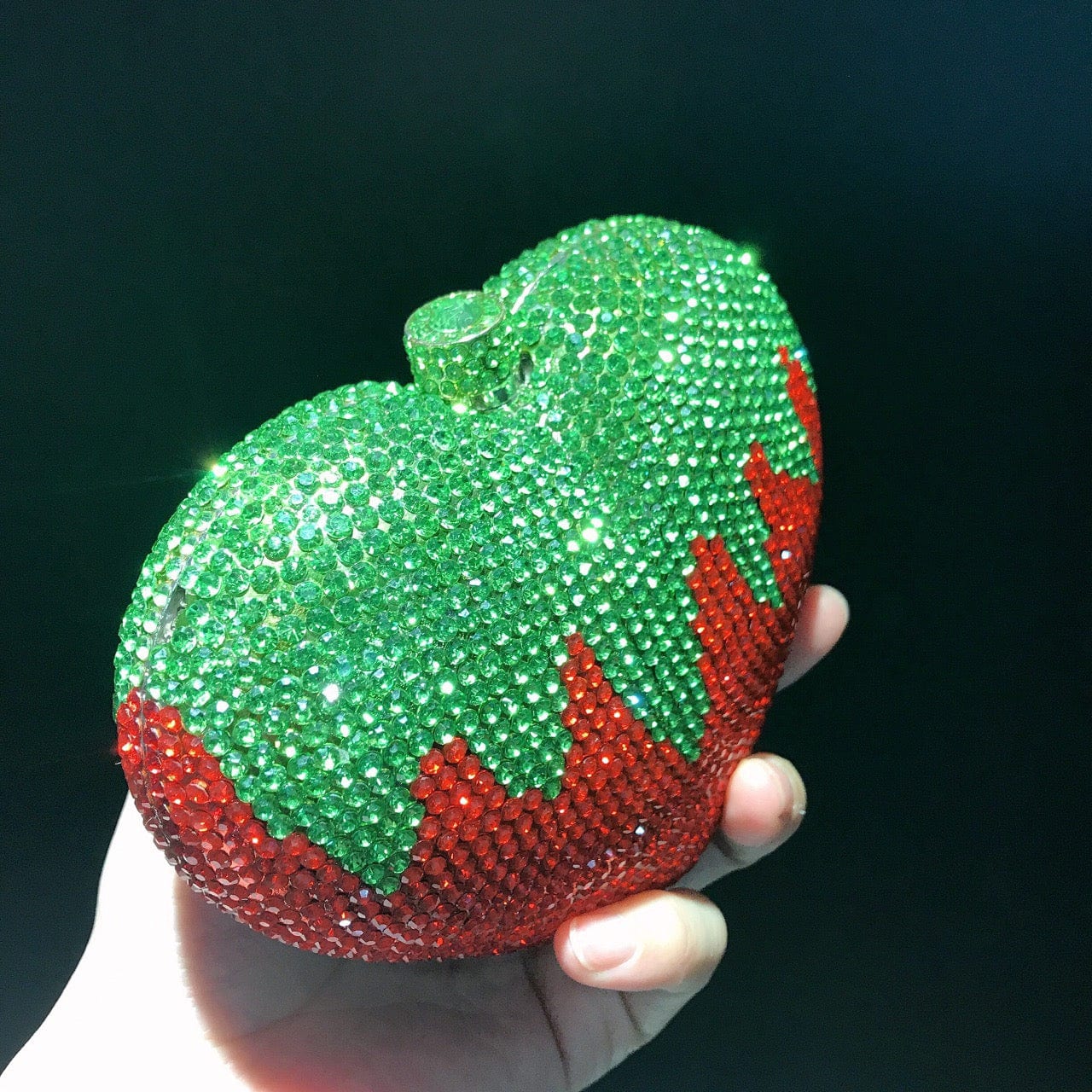 Luxury Cute Red Strawberry Clutch Crystal Women Evening Bag Party Purse Shinny Shoulder Rhinestone Clutch Wedding Clutch Bag