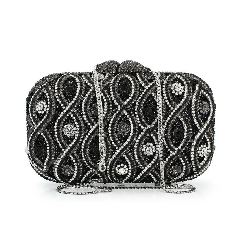 Luxury Dazzling Women Crystal Flower Evening Bag Metal Clutches Diamond Wedding Minaudiere Handbag Bridal Clutch Purses