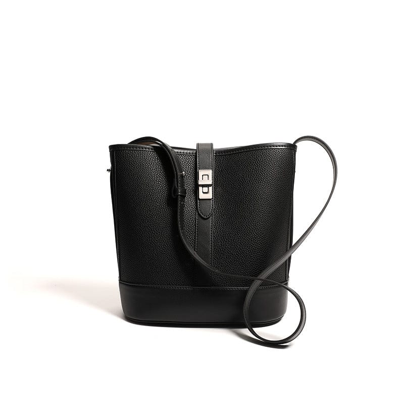 Luxury design cowhide bucket bag for ladies new fashion crossbody genuine leather bag custom logo 2 in 1 shoulder bag women