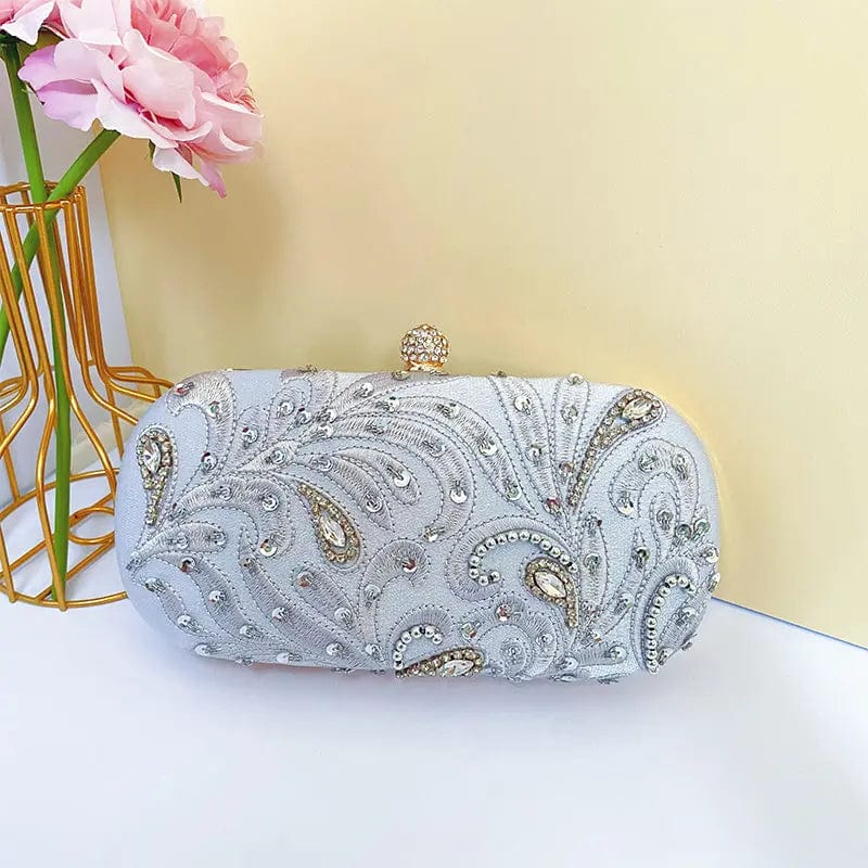 Luxury Elegant Diamond Rhinestone Handbag Handmade Beaded Wedding Clutch Purse Ladies Elegant Wedding Evening Bag