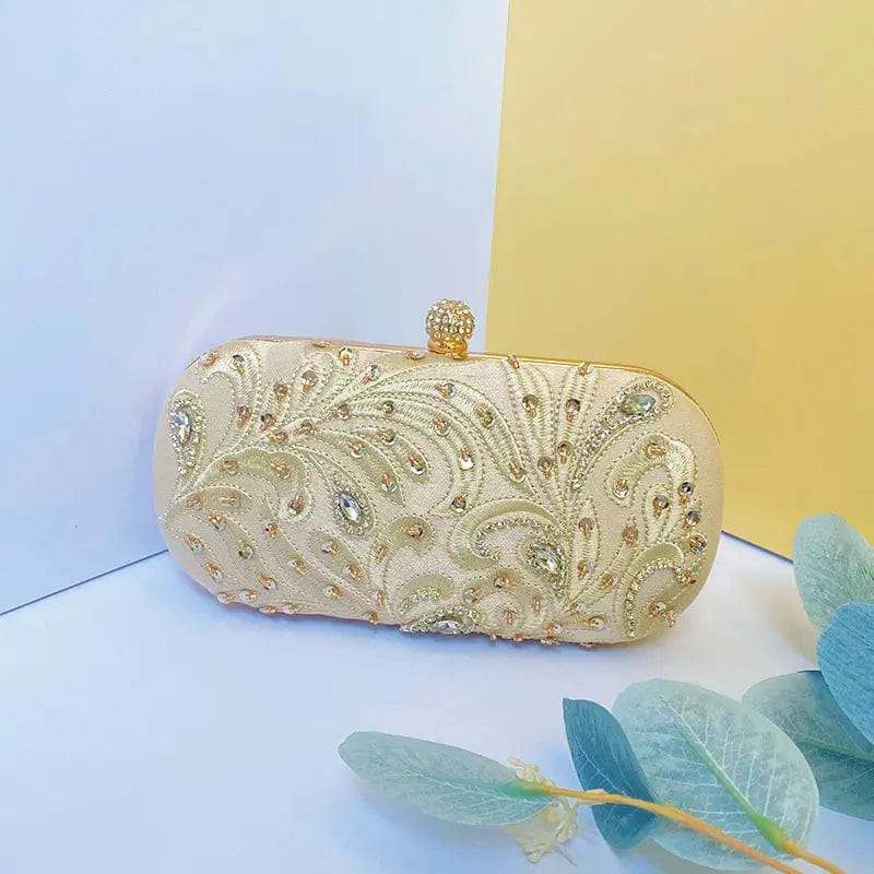 Luxury Elegant Diamond Rhinestone Handbag Handmade Beaded Wedding Clutch Purse Ladies Elegant Wedding Evening Bag