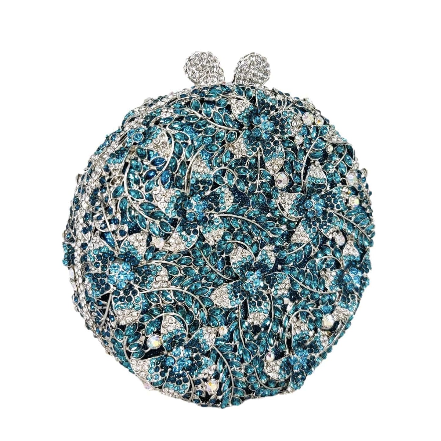 Luxury Fancy Crystal Clutch Bag Evening Flower Crystal Purse Ladies Round Handbag Wedding Rhinestones Bags