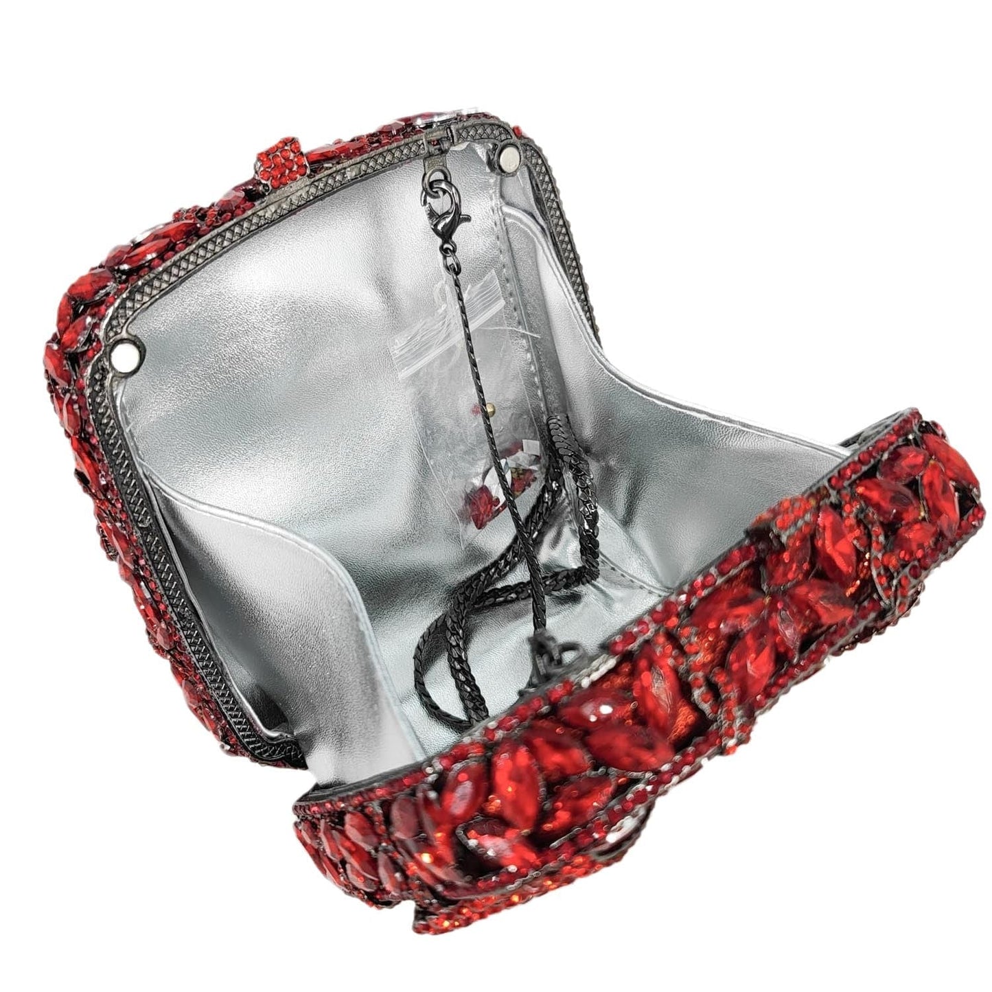 Luxury Female Women Evening Clutch Rhinestone Bag Square Bow Bling Evening Diamond Crystal Small Bridal Bag Clutch