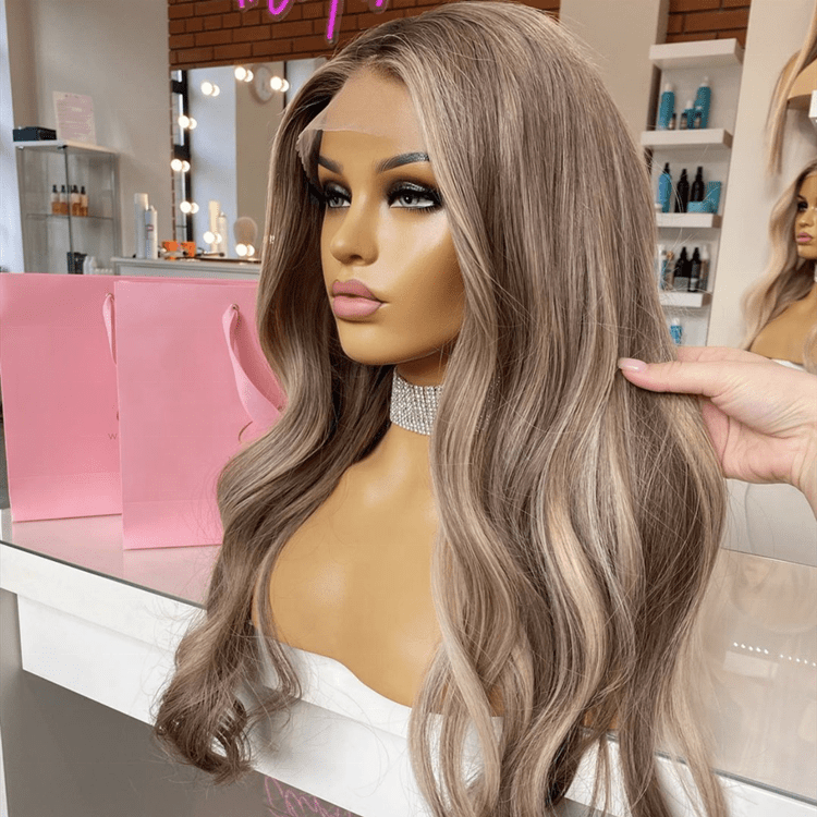 Luxury Hair Ash Platinum Blonde Color Straight Wave Virgin European Cuticle Aligned Hair HD Lace Front Wigs