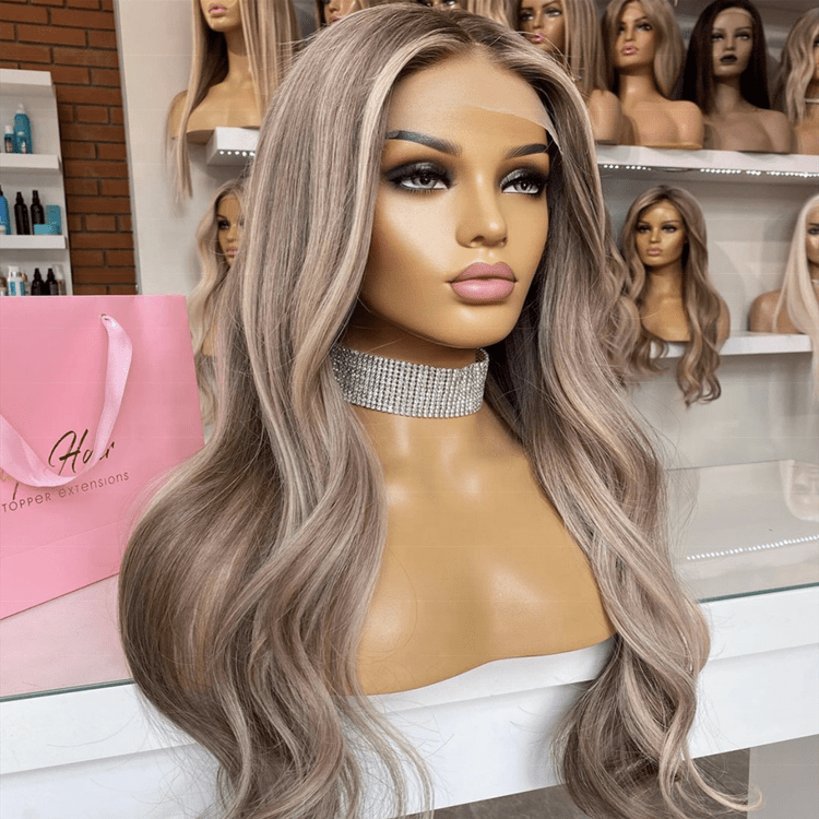 Luxury Hair Ash Platinum Blonde Color Straight Wave Virgin European Cuticle Aligned Hair HD Lace Front Wigs