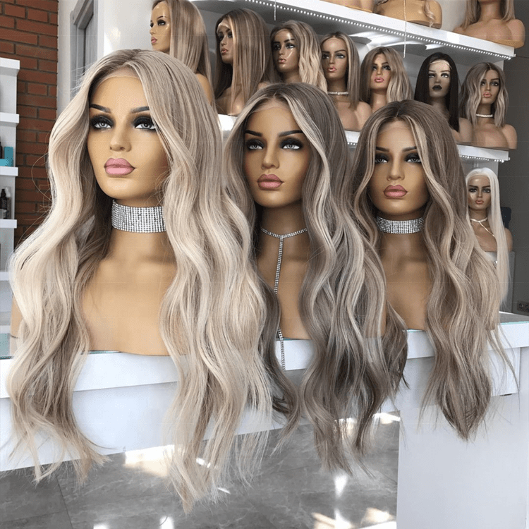 Luxury Hair Ash Platinum Blonde Color Straight Wave Virgin European Cuticle Aligned Hair HD Lace Front Wigs