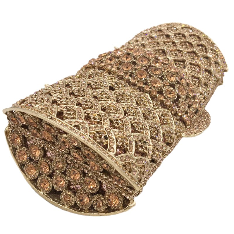 Luxury Ladies Bling Rhinestone Clutch Bag Wholesales Metal Hollow Out Crystal Evening Bag Diamond Wedding Clutch Purse