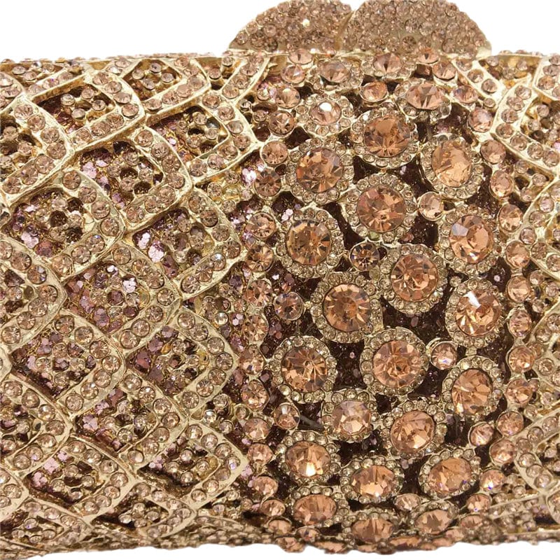 Luxury Ladies Bling Rhinestone Clutch Bag Wholesales Metal Hollow Out Crystal Evening Bag Diamond Wedding Clutch Purse