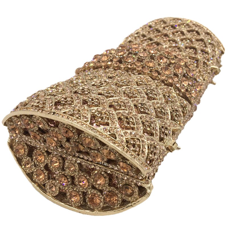 Luxury Ladies Bling Rhinestone Clutch Bag Wholesales Metal Hollow Out Crystal Evening Bag Diamond Wedding Clutch Purse