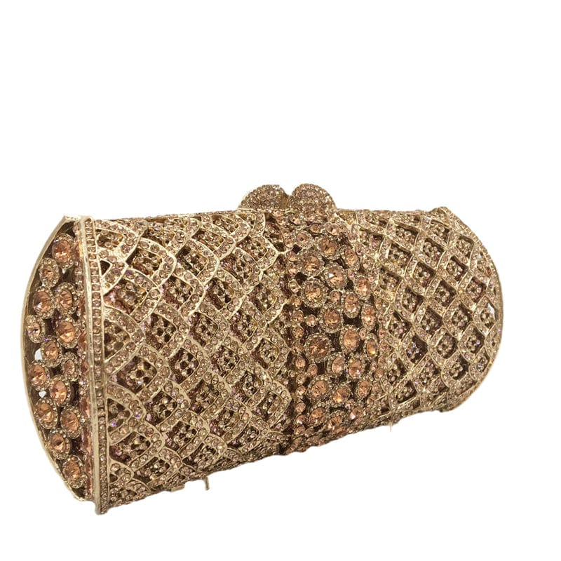 Luxury Ladies Bling Rhinestone Clutch Bag Wholesales Metal Hollow Out Crystal Evening Bag Diamond Wedding Clutch Purse