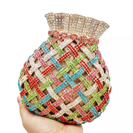 Luxury Ladies Crystal Bridal Evening Bag For Woman Designer Party Rhinestone Purse Wedding Pouch Clutch Bags Prom Beaded Handbag