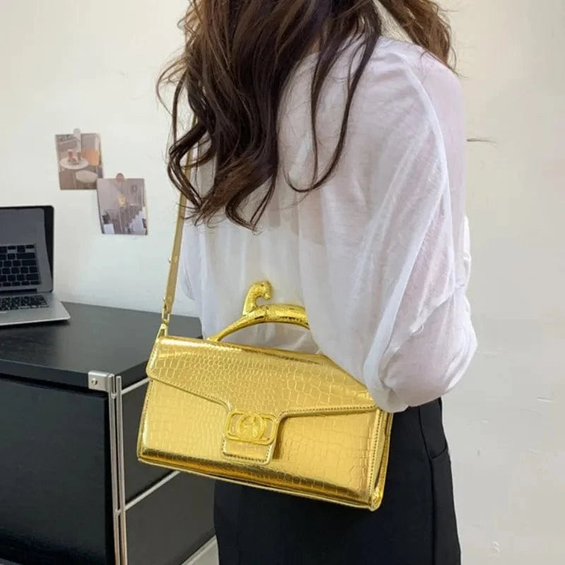 Luxury Leopard Alligator Pattern leather Bags Colorful Crossbody Bag Causal Crocodile Shoulder Bag Small Flap Top-handle Clutch