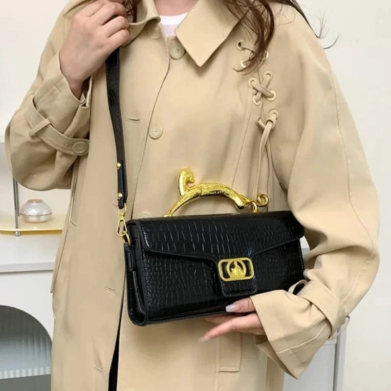 Luxury Leopard Alligator Pattern leather Bags Colorful Crossbody Bag Causal Crocodile Shoulder Bag Small Flap Top-handle Clutch