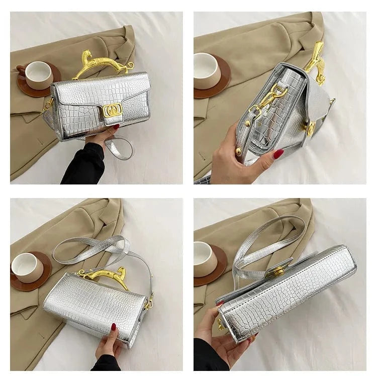 Luxury Leopard Alligator Pattern leather Bags Colorful Crossbody Bag Causal Crocodile Shoulder Bag Small Flap Top-handle Clutch