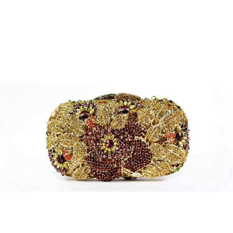 Luxury Trendy Lady Multi Flowers Diamond Evening Clutch Bags For Woman Crystals Handbag Bridal Party Rhinestone Clutches