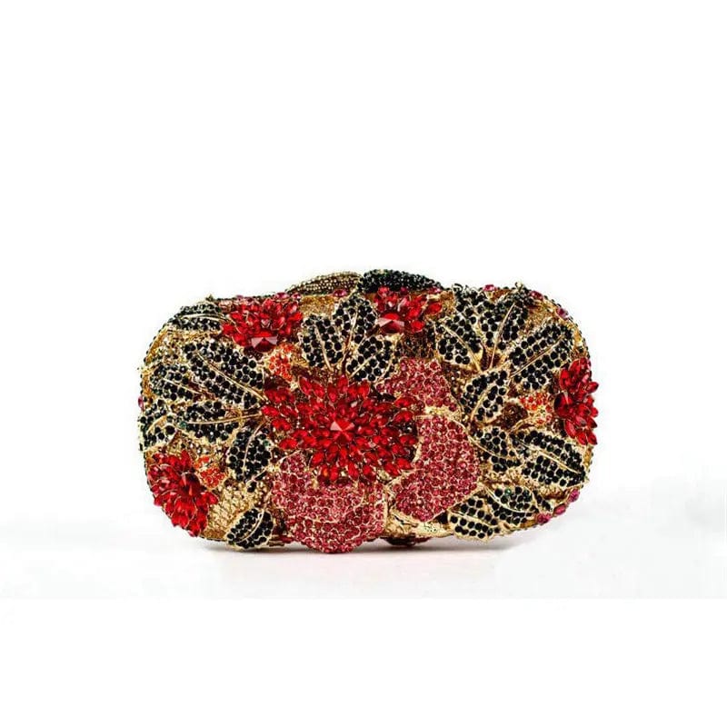 Luxury Trendy Lady Multi Flowers Diamond Evening Clutch Bags For Woman Crystals Handbag Bridal Party Rhinestone Clutches