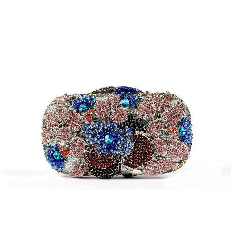 Luxury Trendy Lady Multi Flowers Diamond Evening Clutch Bags For Woman Crystals Handbag Bridal Party Rhinestone Clutches