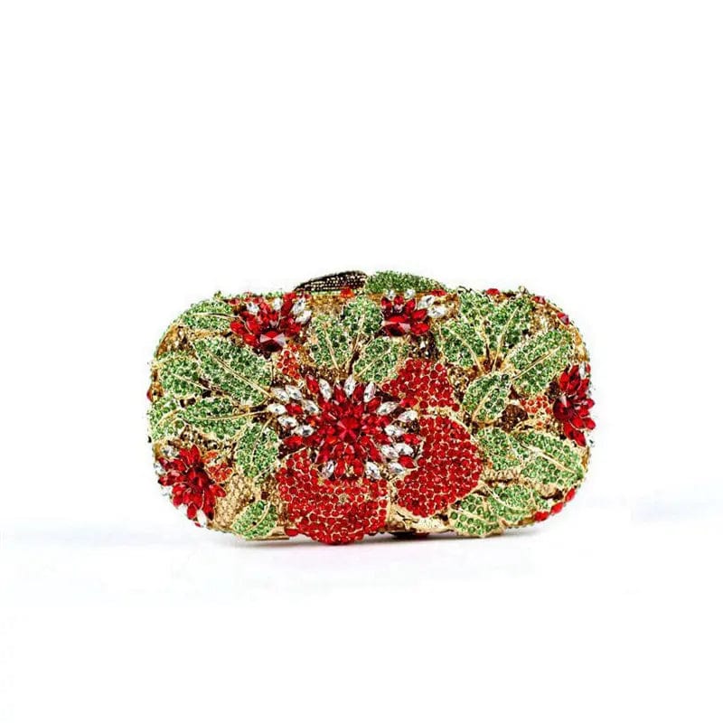 Luxury Trendy Lady Multi Flowers Diamond Evening Clutch Bags For Woman Crystals Handbag Bridal Party Rhinestone Clutches