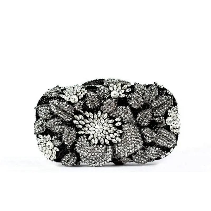 Luxury Trendy Lady Multi Flowers Diamond Evening Clutch Bags For Woman Crystals Handbag Bridal Party Rhinestone Clutches