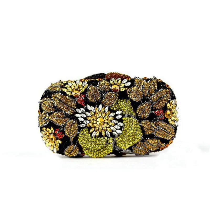 Luxury Trendy Lady Multi Flowers Diamond Evening Clutch Bags For Woman Crystals Handbag Bridal Party Rhinestone Clutches