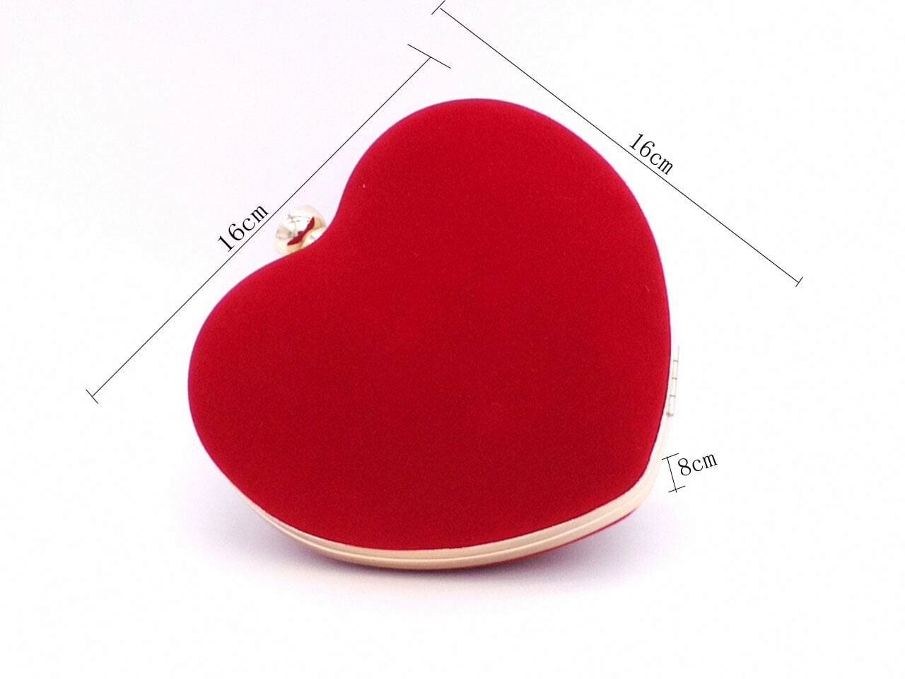 Luxury Valentine Bridal Wedding Velvet Heart Shape Women Party Purse Dinner Banquet Clutch Bag Ladies Handbag Girls Evening Bag