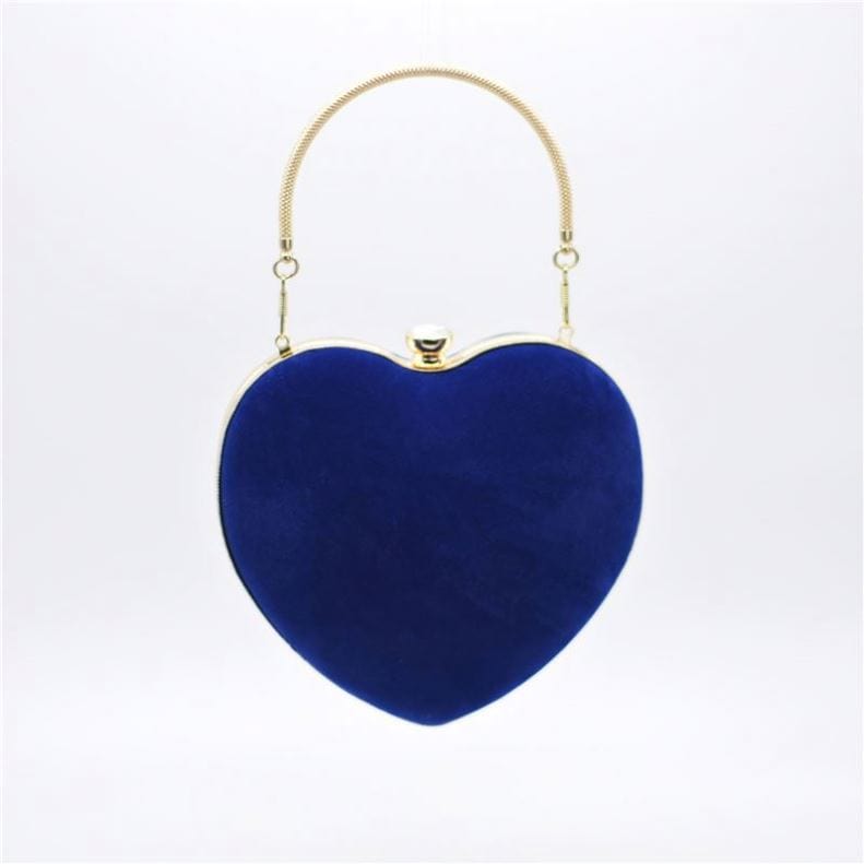 Luxury Valentine Bridal Wedding Velvet Heart Shape Women Party Purse Dinner Banquet Clutch Bag Ladies Handbag Girls Evening Bag