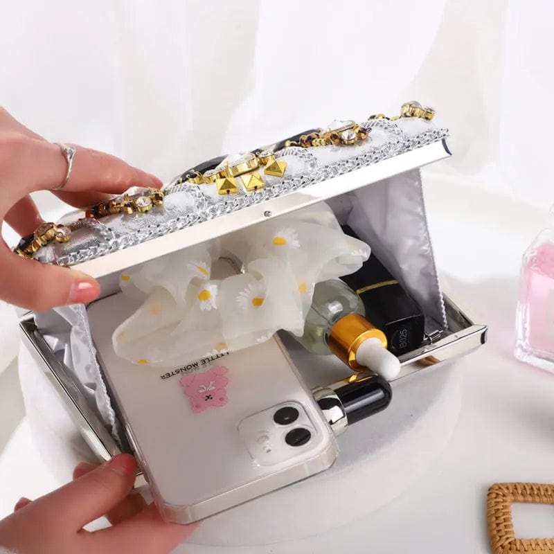 Luxury Woman Colored Diamonds Laser Luminous Clear Acrylic Chain Shoulder Purse Day Clutches Party Wedding Wallet Evening Bags