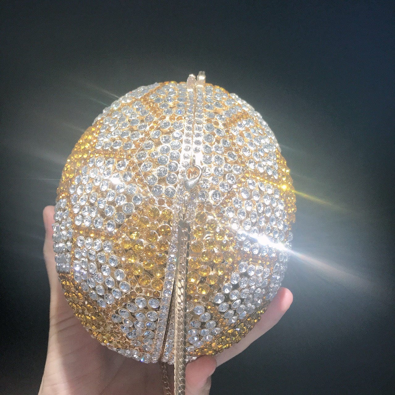 Luxury Woman's Mini Ball Clutch Crystal Handbag Soccer Ball Clutch Shoulder Bag Ladies Rhinestone Football Evening Bag