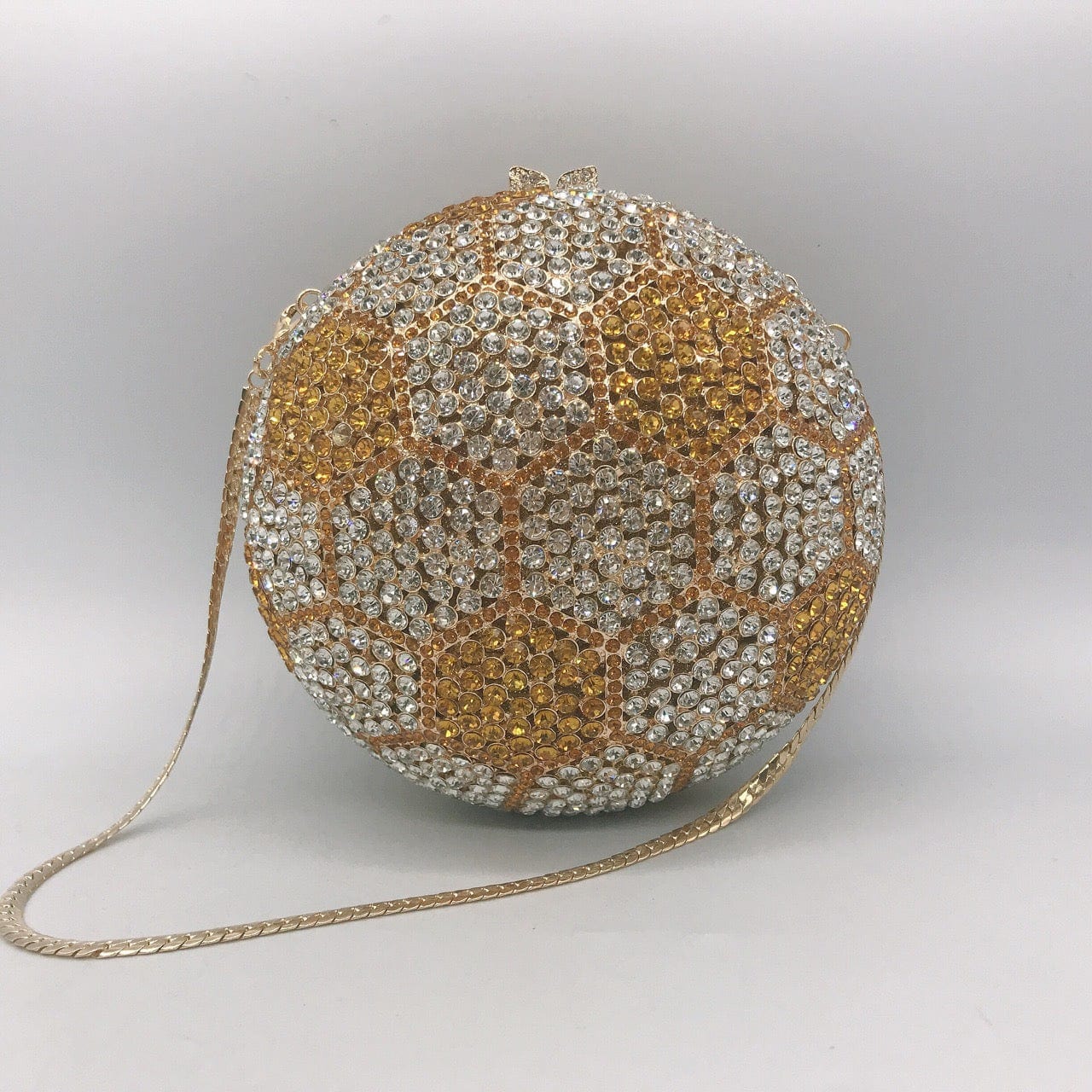 Luxury Woman's Mini Ball Clutch Crystal Handbag Soccer Ball Clutch Shoulder Bag Ladies Rhinestone Football Evening Bag