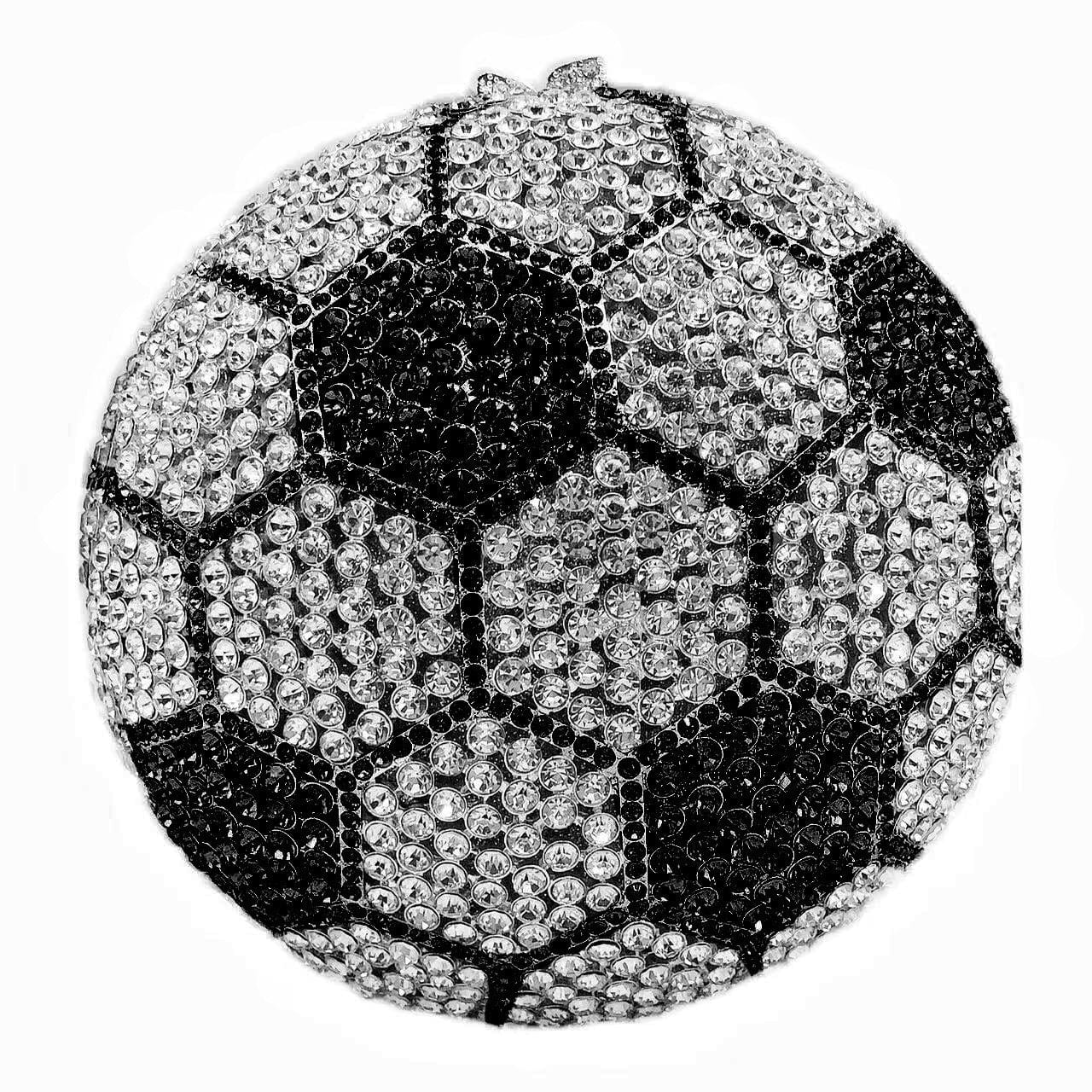 Luxury Woman's Mini Ball Clutch Crystal Handbag Soccer Ball Clutch Shoulder Bag Ladies Rhinestone Football Evening Bag