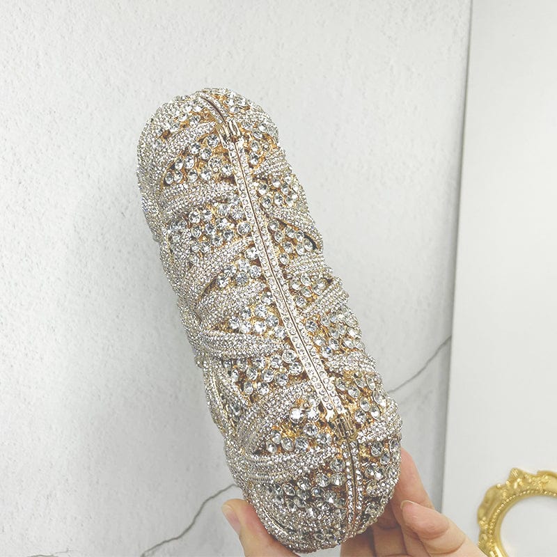 Luxury Women Evening Party Elegant Bridal Wedding Diamond Rhinestone Bag Crystal Sunflower Purses Bag