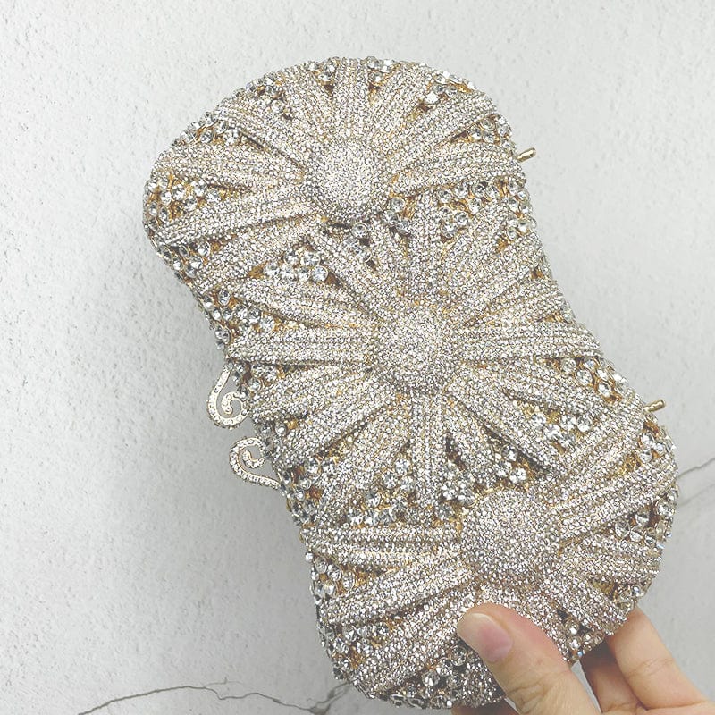 Luxury Women Evening Party Elegant Bridal Wedding Diamond Rhinestone Bag Crystal Sunflower Purses Bag
