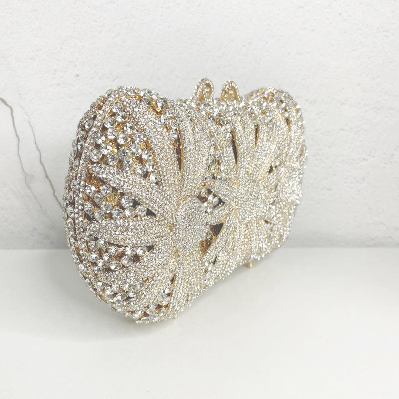 Luxury Women Evening Party Elegant Bridal Wedding Diamond Rhinestone Bag Crystal Sunflower Purses Bag