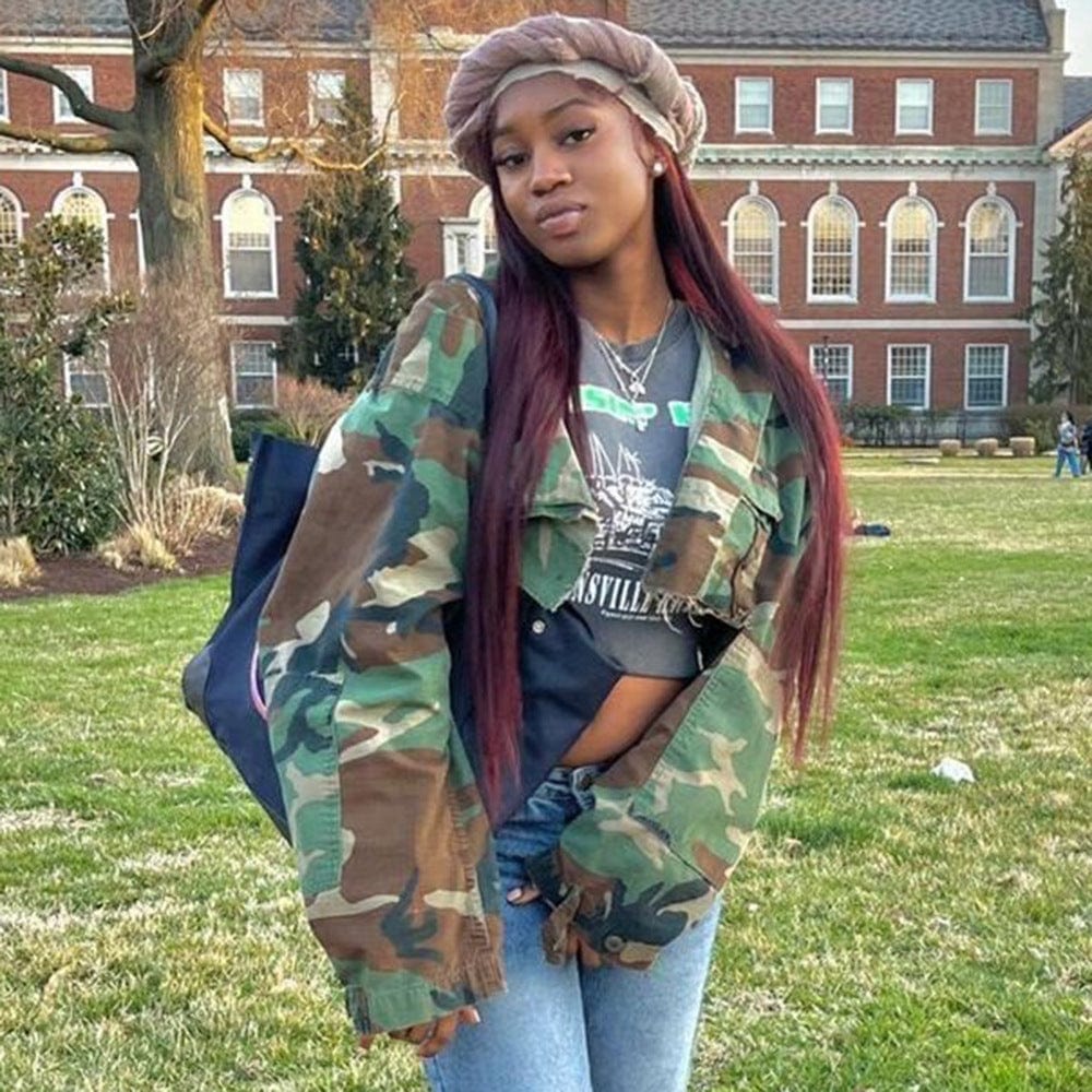 LW 4xl new unique design sexy camouflage printed long sleeve cardigan top cropped bomber jackets and coats 2022 camo jacket