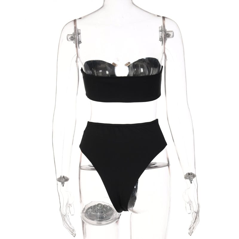 Lygens 8092 Summer Swimwear 2022 New Arrival Sleeveless Tube Top 2 Piece Bikini Beach Wear Women Clothing Sexy Fashion Outfit