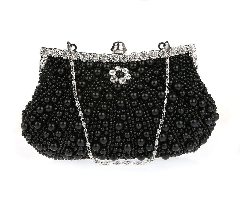 M / 13 beaded wedding bridal evening bags hollow fashion women clutch pearl diamonds handbags shell design for party diner purse