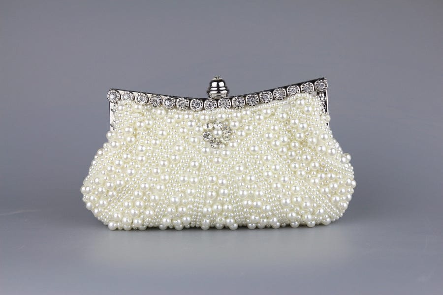 M / 14 beaded wedding bridal evening bags hollow fashion women clutch pearl diamonds handbags shell design for party diner purse