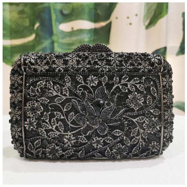 M / 15 Fashion designer clutch purses with rhinestones women crystal clutch evening bags for prom wedding party