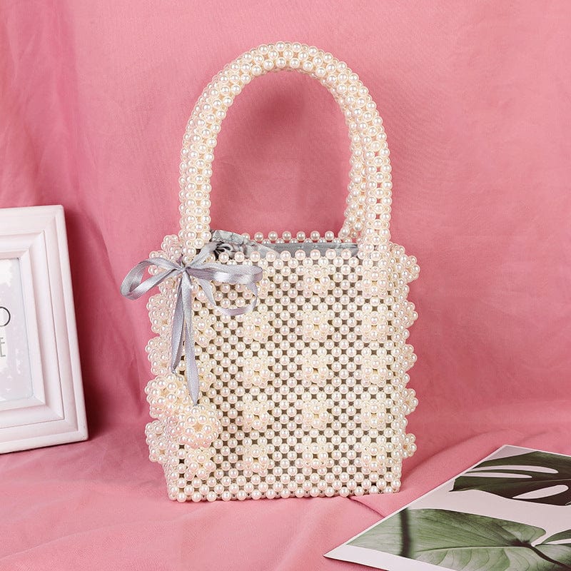 M / 17 beaded wedding bridal evening bags hollow fashion women clutch pearl diamonds handbags shell design for party diner purse