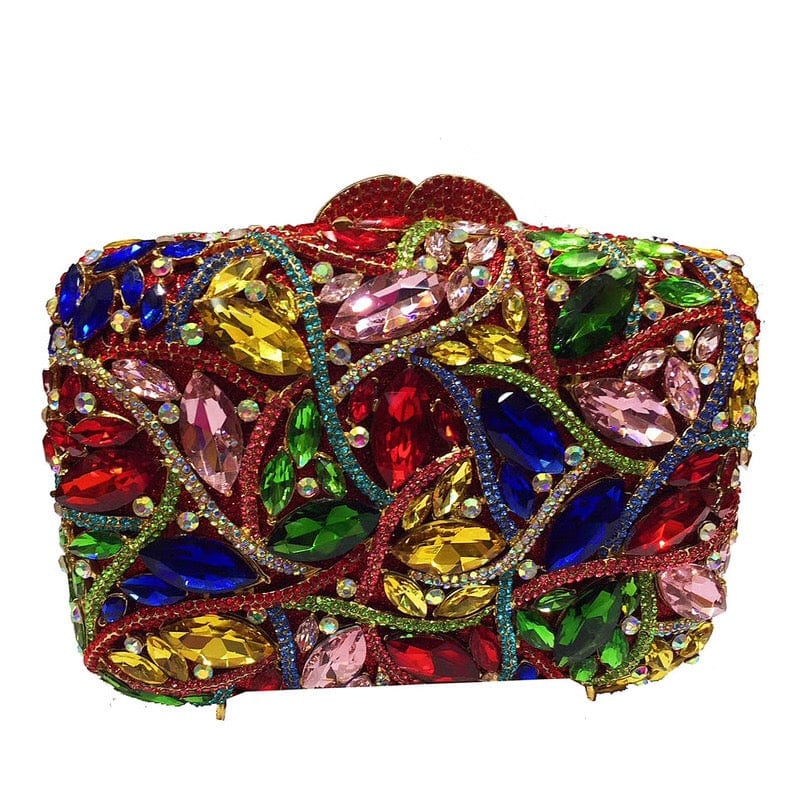 M / 24 Fashion designer clutch purses with rhinestones women crystal clutch evening bags for prom wedding party