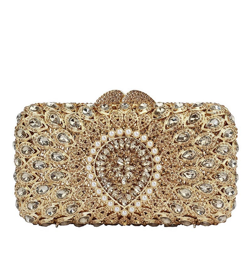 M / 40 Fashion designer clutch purses with rhinestones women crystal clutch evening bags for prom wedding party