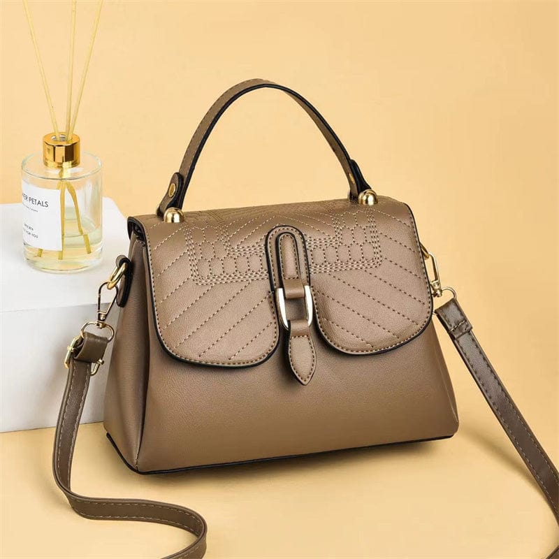 M / Apricot 2022 new fashion embroidery thread sewing crossbody bag simple low-key luxury wholesale shoulder bag solid color design Handbags