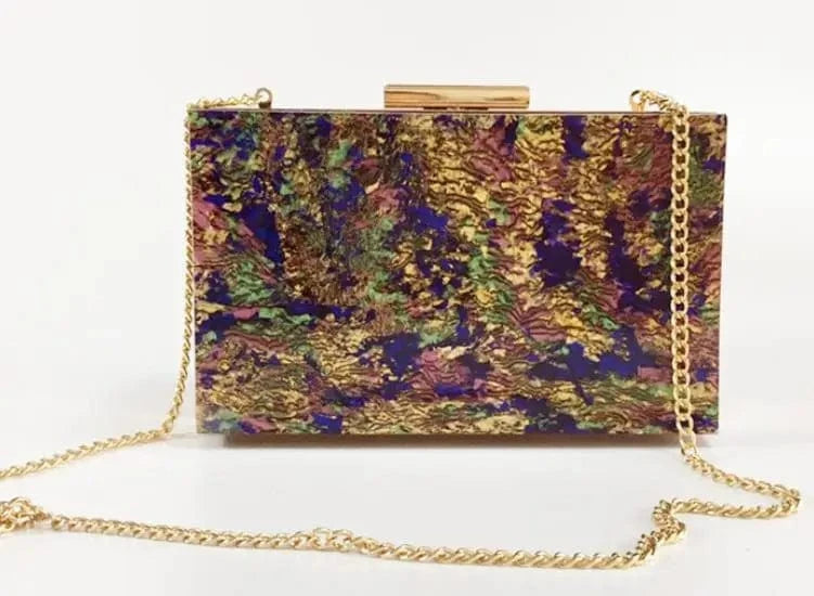 M / As picture Clutch Purse Acrylic Transparent Package Jelly Evening Bag Clutch Bag Chain Clear Clutch Bag