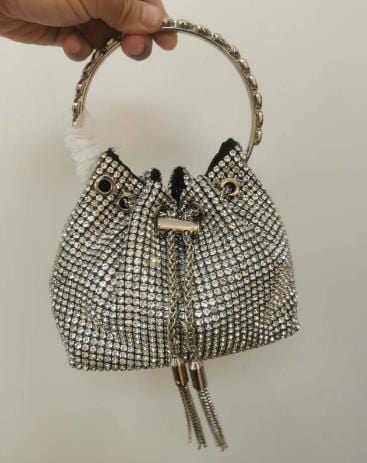 M / AW rhinestone 2022 Shenglu Hot Latest Designer Lady Rhinestone Bucket Tassel Handbag Purse Tote Blue Diamond Evening Shoulder Crossbody Bags