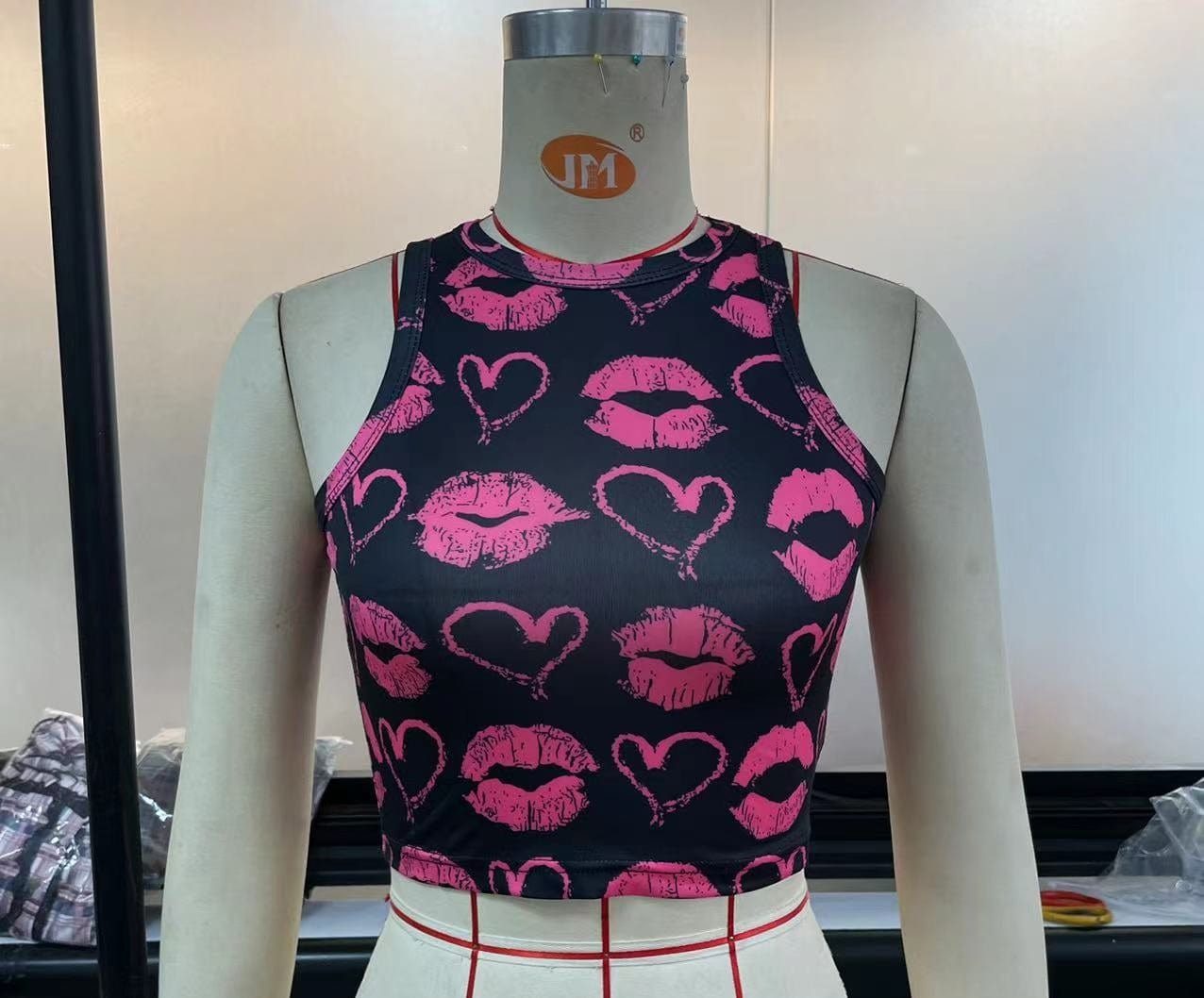 M / B Cheap Summer Girls Y2K Cute Crew Neck Womens Workout Crop Tank Tops Sexy Graphic Print Sleeveless Tank Top Women Vest