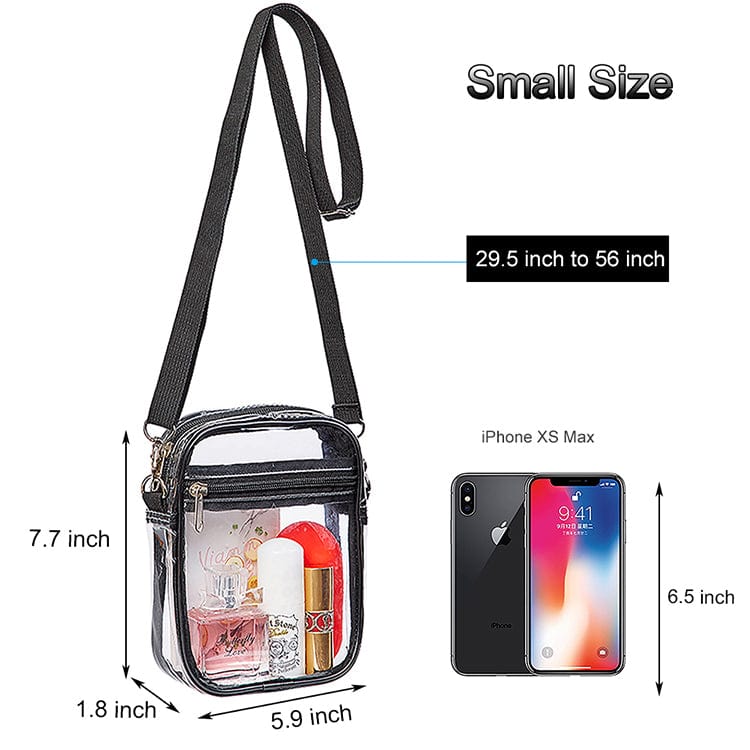 M / black High Quality Transparent Clear sling Purse Bag Pvc Crossbody Handbag for Women