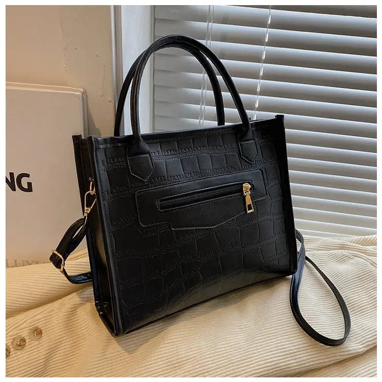M / black Ins Fashion Ladies Tote Bags 2022 PU Leather Designer Purses and Handbags Luxury Women
